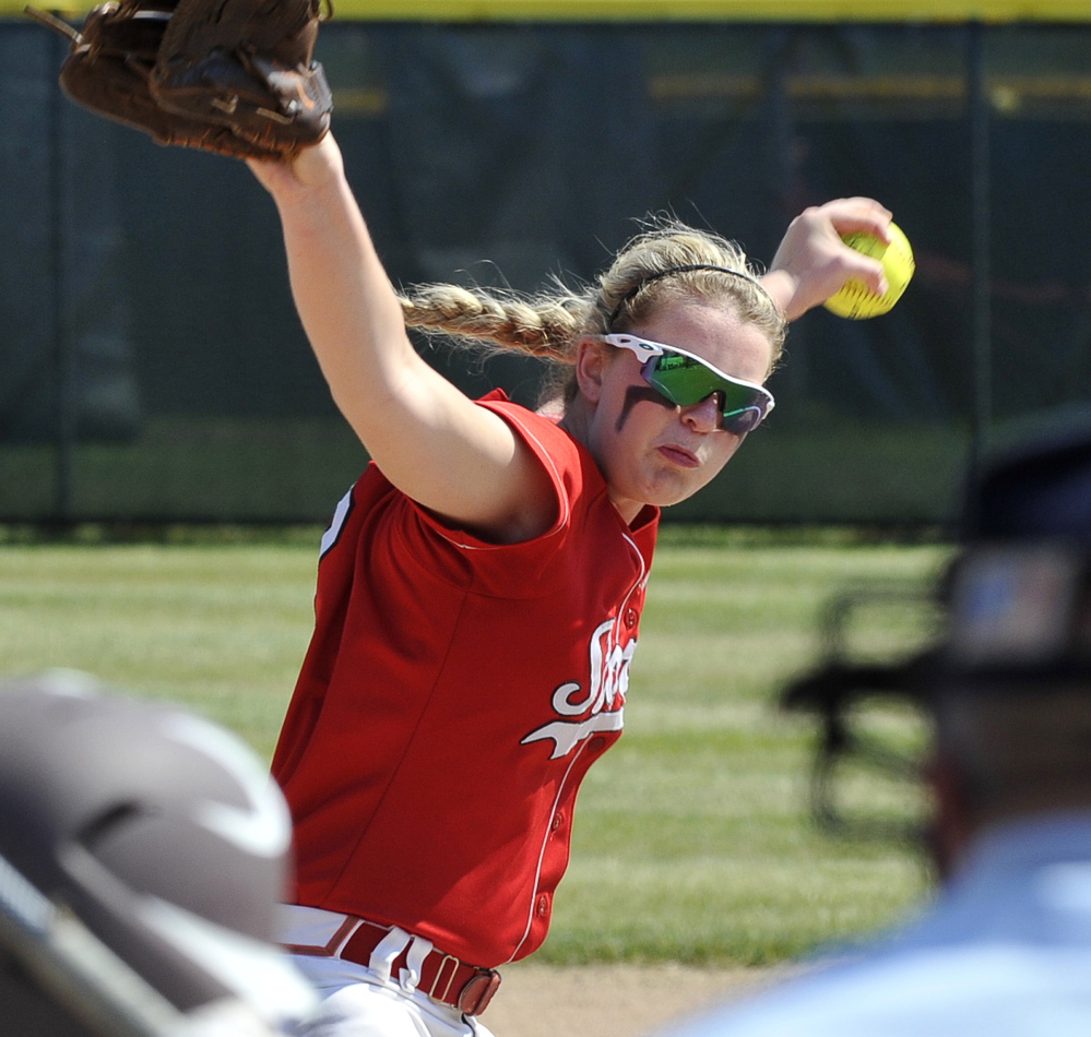 Alyssa Williamson wasn’t able to pitch Scarborough to a second straight Class A state championship, as the Red Storm lost in the Western Maine final. But she was one of the most feared hitters in the state with a .483 average, seven homers and 30 RBI.