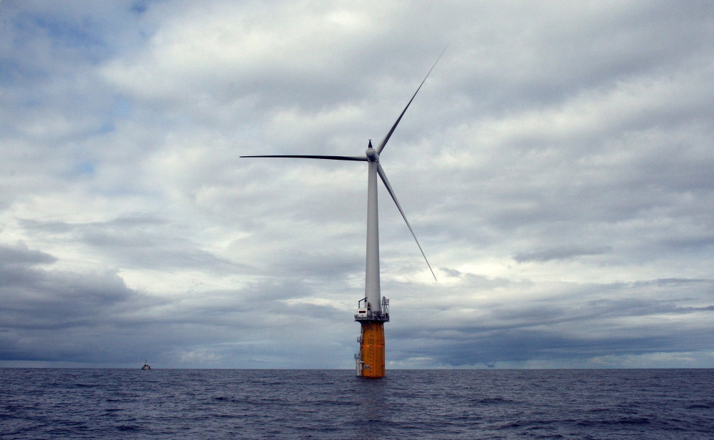 This turbine 12 miles off the coast of Norway shows turbine technology similar to what the company wanted to build in Maine waters.