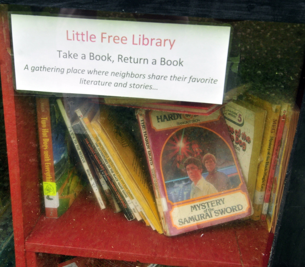 A Little Free Library box in McCall’s Park off Eastern Avenue in Augusta.