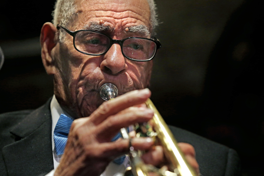 Dixieland jazz musician Lionel Ferbos performs at his 102nd birthday party at the Palm Court Jazz Cafe in New Orleans in July 2013. Lionel Ferbos died Saturday at his home in New Orleans, according to a family friend. He was 103.