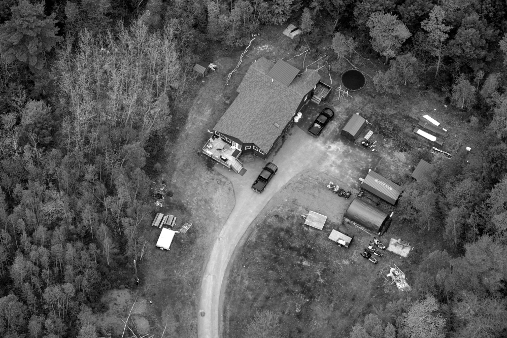 An aerial photograph shows the home of Billy Nicholas, former chief and current tribal game warden of the Passamaquoddy tribe at Indian Township. The ex-governor was a charismatic figure with a checkered past.