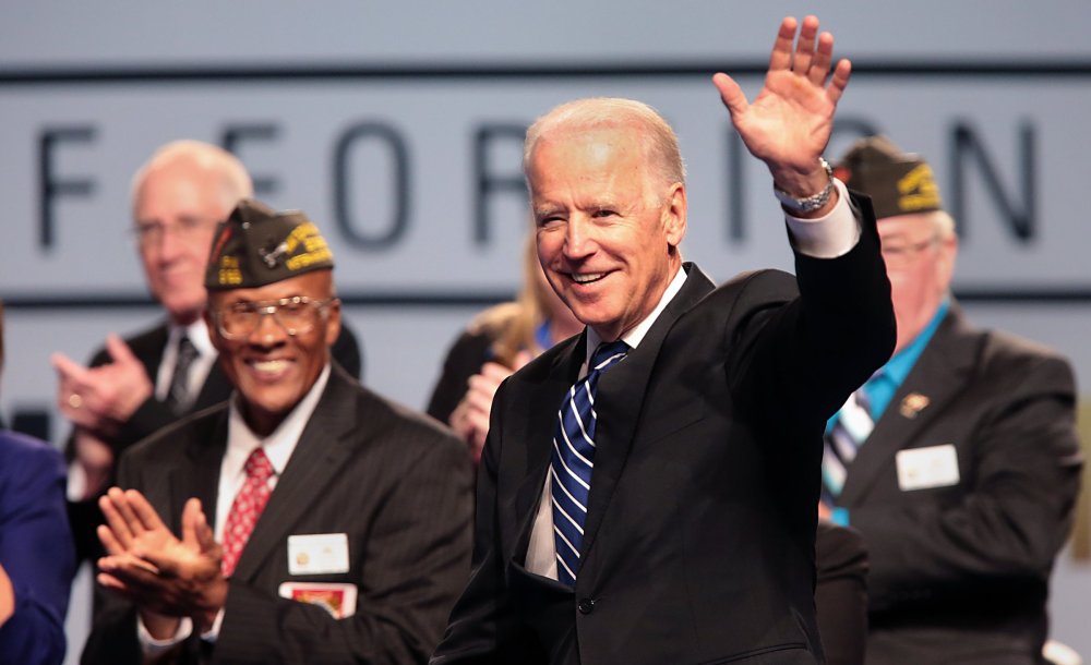 Vice President Joe Biden greets members of the Veterans of Foreign Wars at the VFW National Convention in St. Louis on Monday, where Biden was addressing the convention.