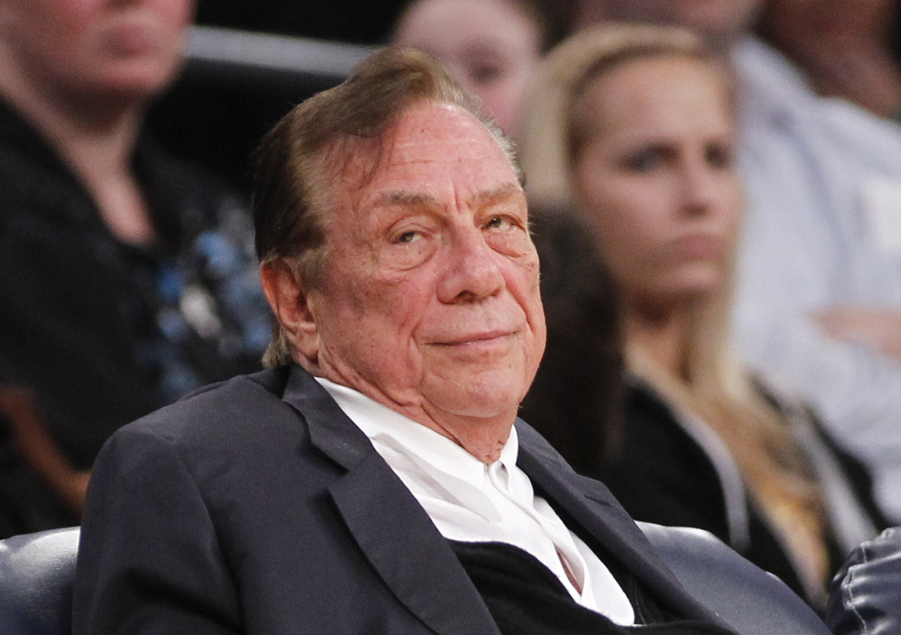 Donald Sterling watches the Clippers play the Los Angeles Lakers in 2011.