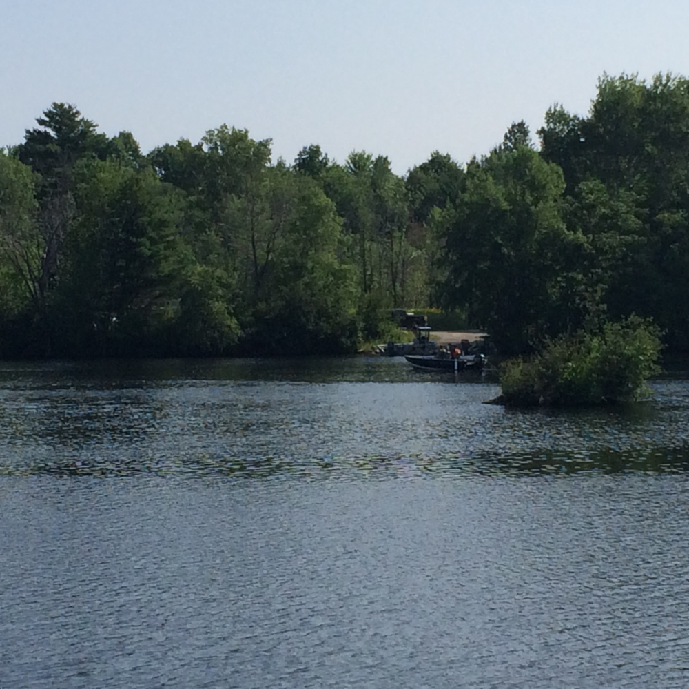 Authorities search the Kennebec River in the Madison/ Anson area Friday morning for the body of 21-year-old Jordan Cummings.