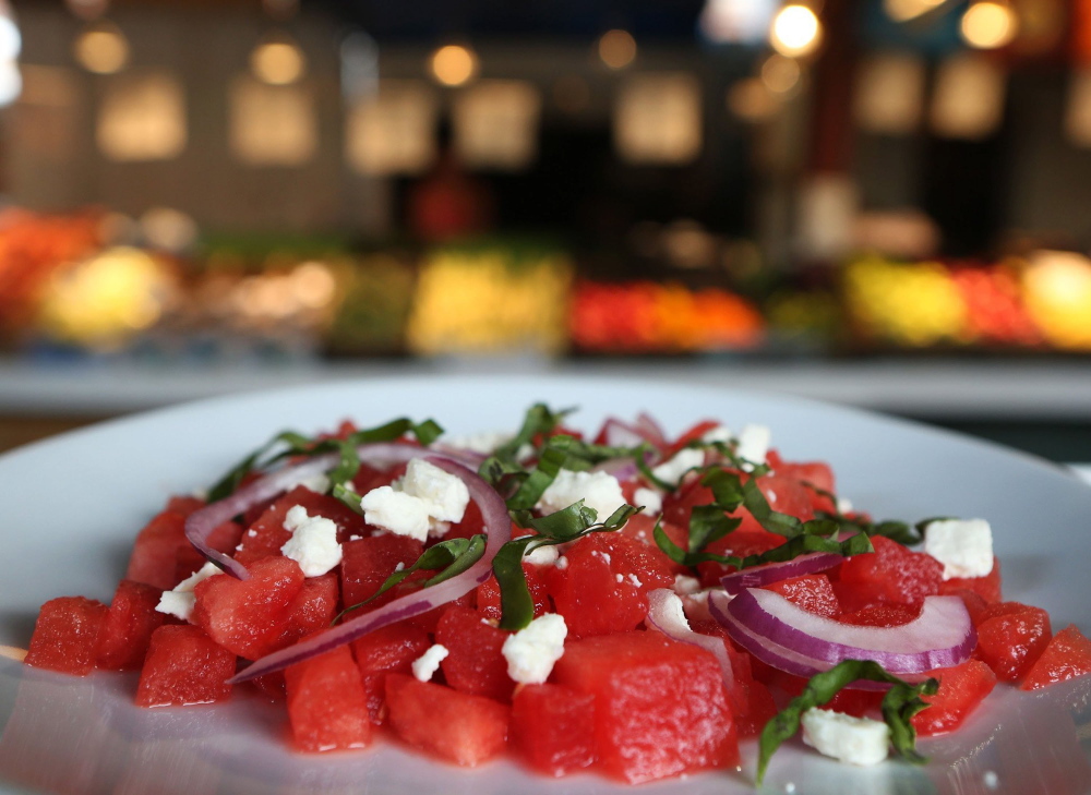 Watermelon, Feta and Basil Salad is popular because its flavors suit each other perfectly.