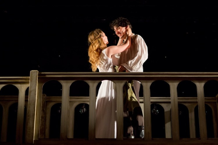 Leighton Samuels and Lindsay Tornquist star as Romeo and Juliet in the Theater at Monmouth production that runs through Aug. 24.