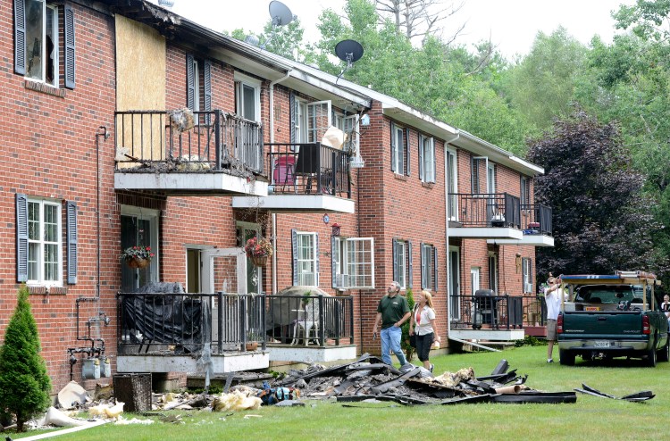 The fire Wednesday night at the Dolley Brook Condominiums in Westbrook damaged eight units so badly that they will have to be gutted and rebuilt.