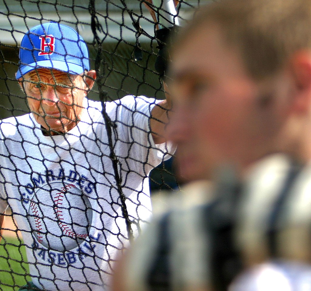 John Winkin watches a player at batting practice in 2005. Press Herald File Photo