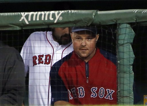 Red Sox pitcher Jon Lester watches from the dugout during a game against the  Blue Jays at Fenway Park Tuesday night. The Associated Press