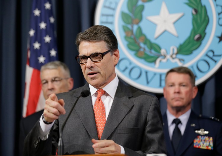 Gov. Rick Perry announces he is deploying up to 1,000 National Guard troops over the next month to the Texas-Mexico border to combat criminals that Republican state leaders say are exploiting a surge of children and families entering the U.S. illegally. The Associated Press