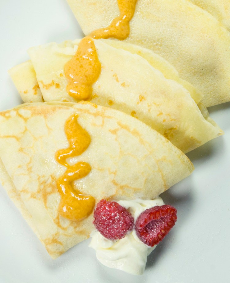 Apricot-spiced crepes.