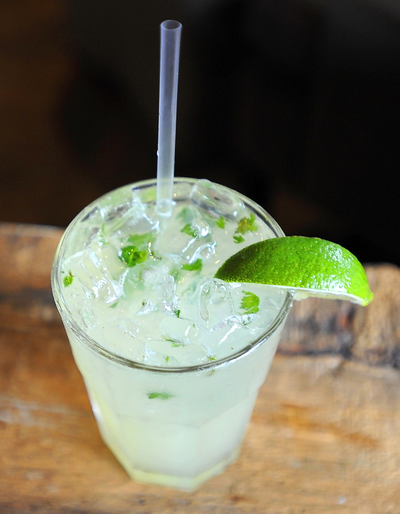FREEPORT, ME - JULY 24: Food and atmosphere from Tuscan Grill in Freeport. This is the Mint/Jalapeno Margarita. (Gordon Chibroski/Staff Photographer)