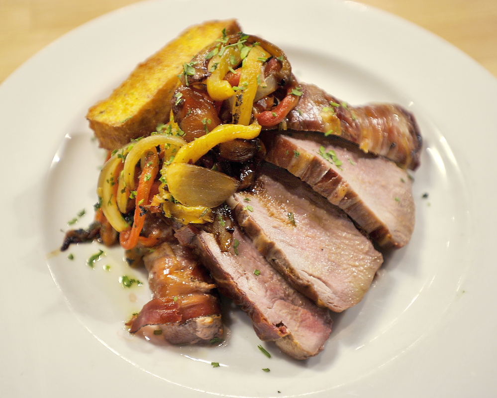 Pork tenderloin at the Tuscan Bistro: “Still quivering.”