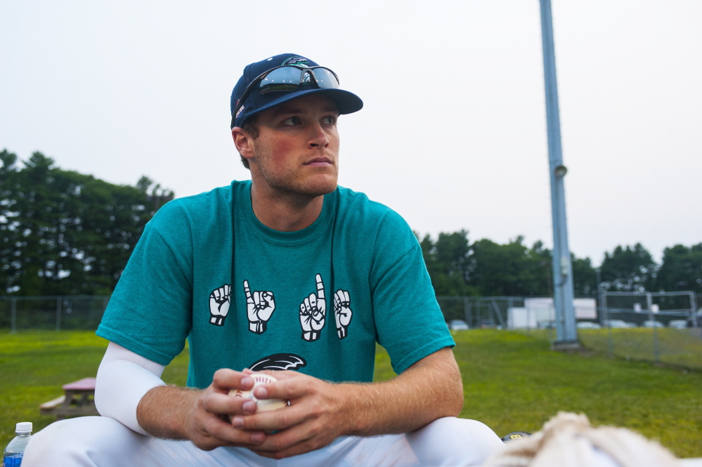 Lincoln Sanborn is back pitching with St. Joseph’s College and the Old Orchard Beach Raging Tide, but only after wondering for months what was wrong before undergoing Tommy John surgery and missing a year.