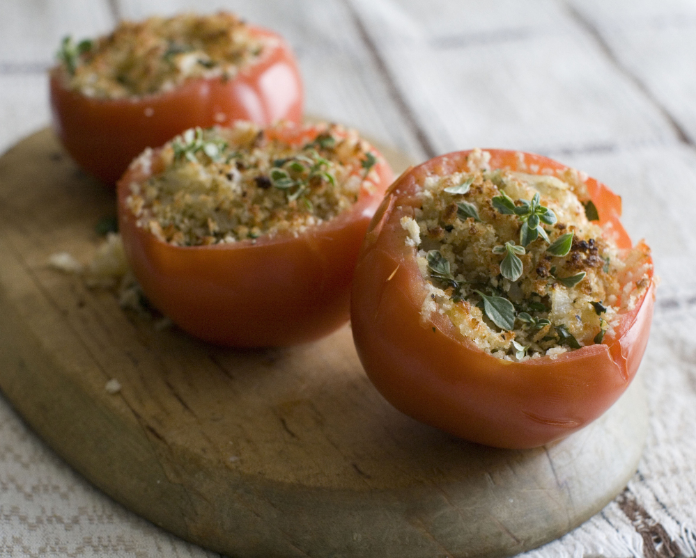Monterey Jack and breadcrumbs fill these cheese-stuffed tomatoes.