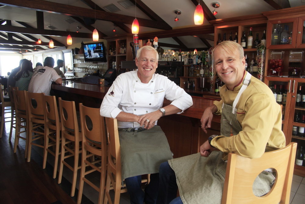 Chefs Mark Gaier, left, and Clark Frasier, who own MC Perkins Cove in Ogunquit and MC Spiedo in Boston, will run the restaurant at the new Press Hotel in Portland, which is under construction.