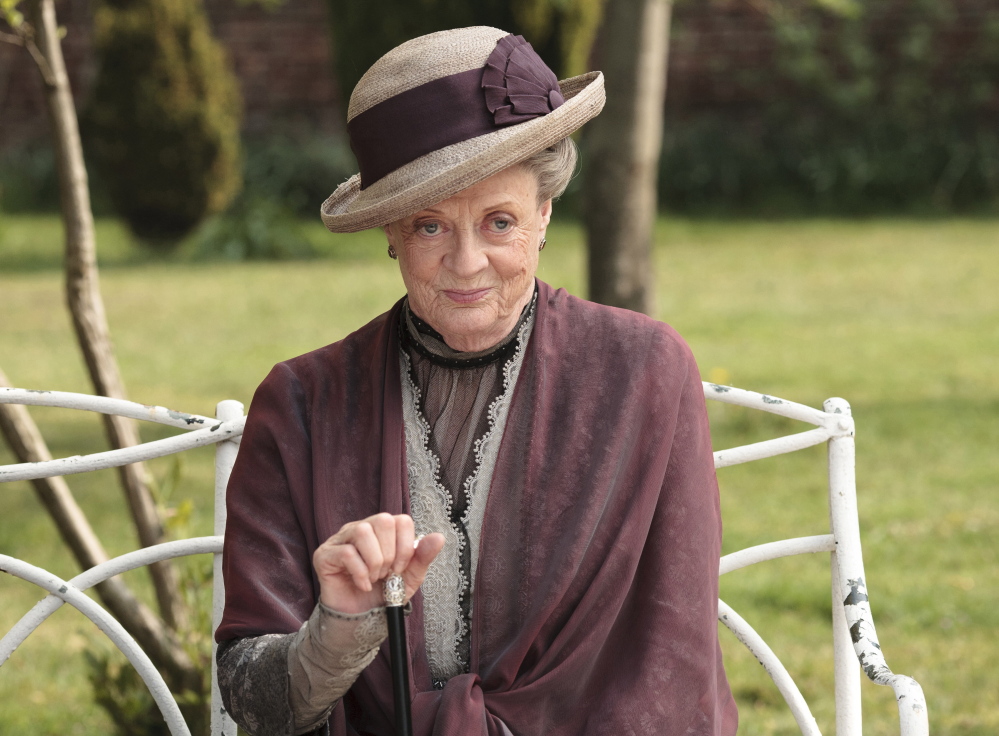 The British actress Maggie Smith plays the Dowager Countess Grantham in the PBS TV drama “Downton Abbey.” 