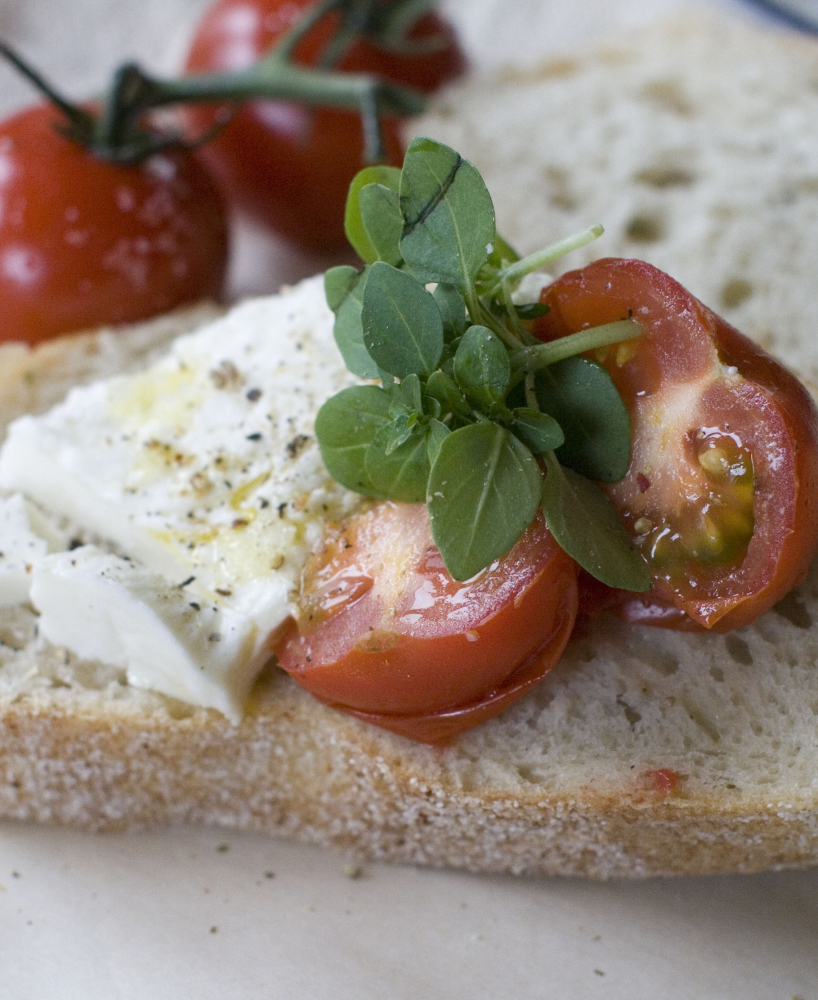 Grilled tomatoes and burrata on bread may become your go-to summer appetizer.