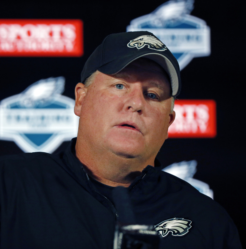 Eagles Coach Chip Kelly, as his career developed in New Hampshire, became friends with other young coaches, including Mike Zamarchi, now the boys’ basketball coach at Marshwood High in South Berwick.
The Associated Press