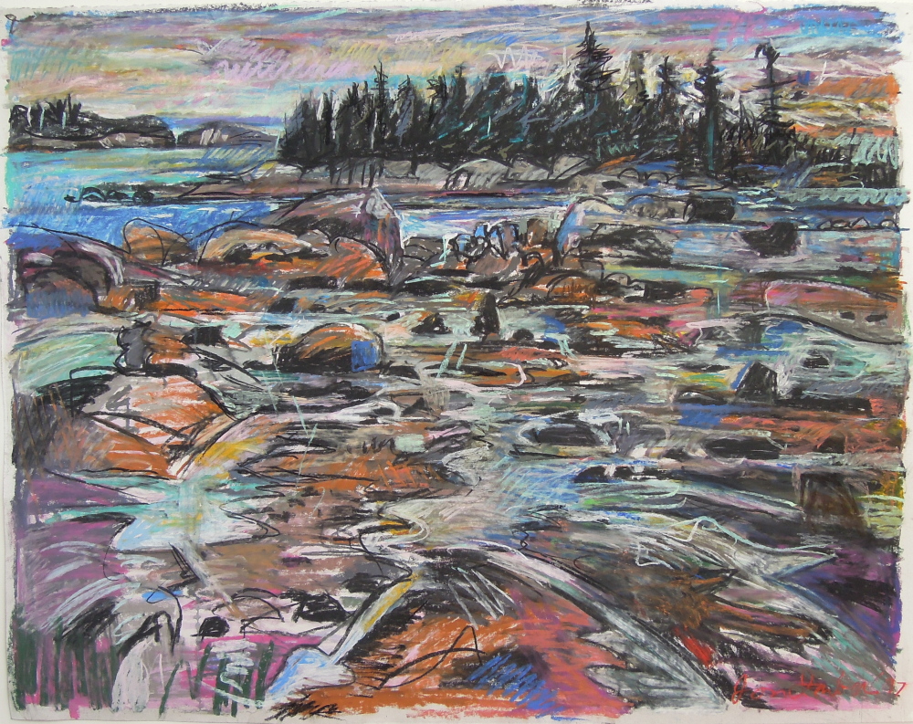 Above, “Sunset, Fifield Point,” 1997 