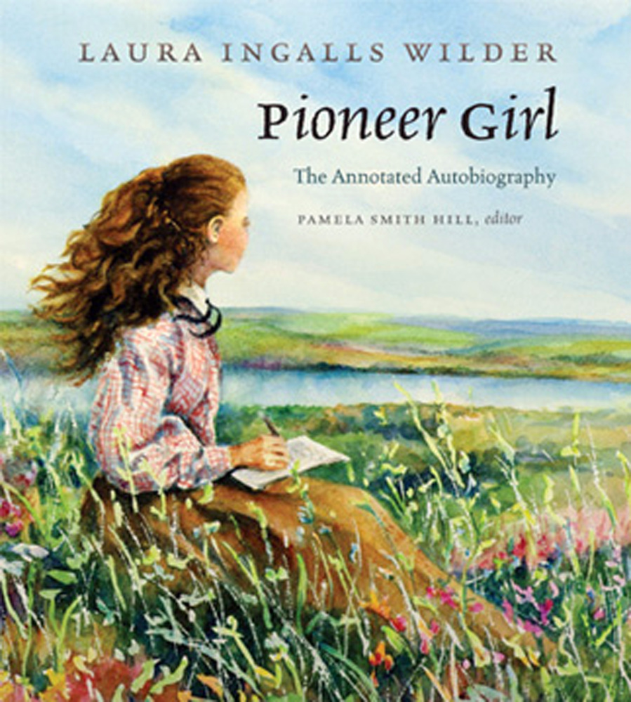 This undated image provided by the South Dakota Historical Society Press shows Judy Thompson’s illustration of the cover of “Pioneer Girl: The Annotated Autobiography”. The original version of the autobiography, that Wilder likely wrote in the late 1920s, was written on tablet paper with lead pencil. The South Dakota State Historical Society Press plans to publish an annotated version of this fall.
