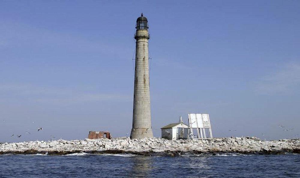 Boon Island Light Station sits in the Gulf of Maine about six miles off the coast of York. The lighthouse, New England’s tallest at 133 feet, is up for auction.