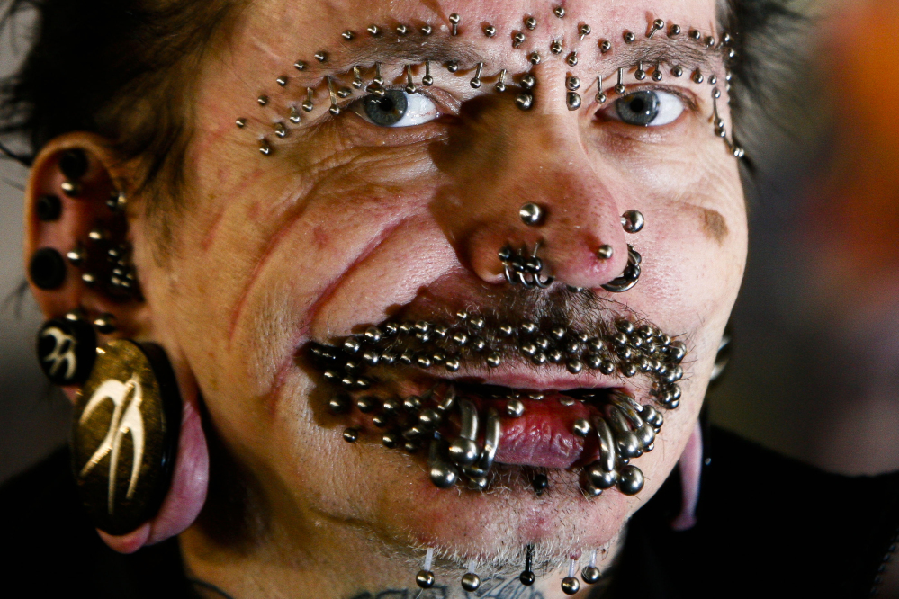 German Rolf Buchholz was refused entry to Dubai because of security concerns. The German man has 453 piercings, including many in his face and genitals, according to Guinness World Records.