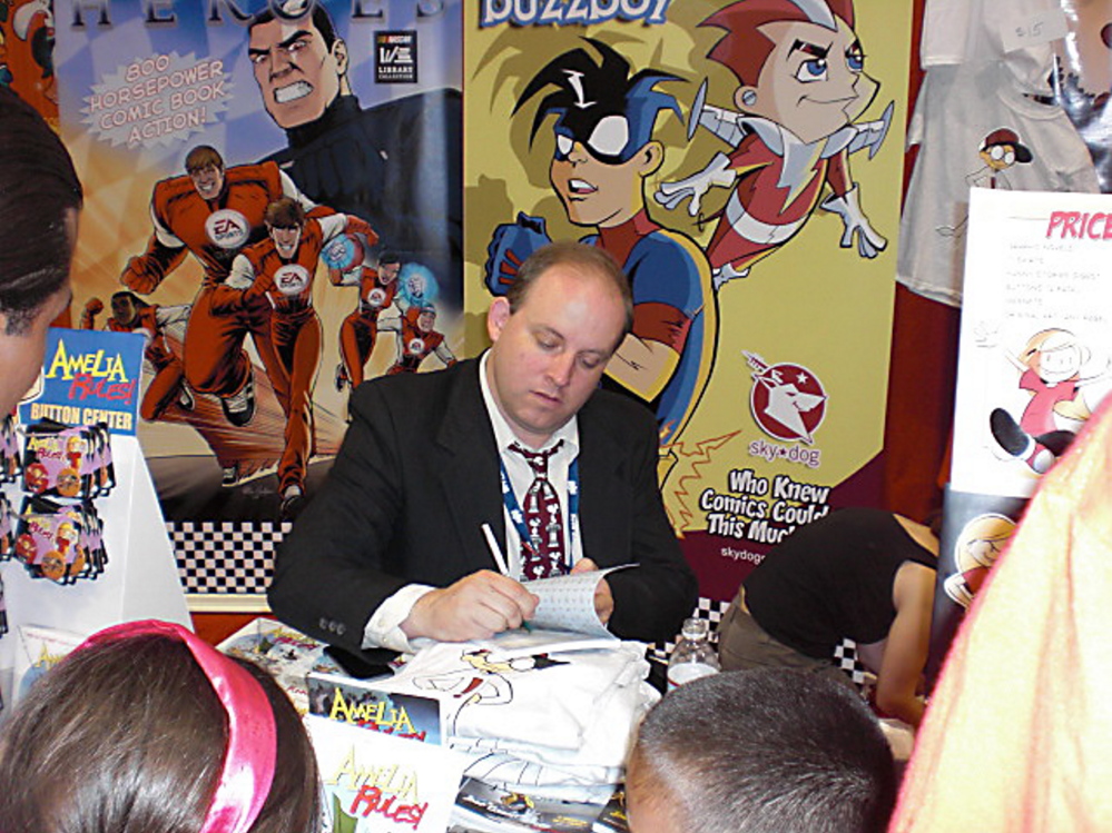 Jimmy Gownley, the award winning creator of the Amelia Rules! series of graphic novels, will visit with young readers at The Samuel L. Cohen Children’s Library at Portland Public Library next Thursday to talk about  his latest book, “The Dumbest Idea Ever!”. Photo courtesy Mary Peverada