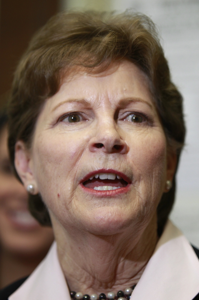 U.S. Sen. Jeanne Shaheen, D-N.H., talks about her plans if she wins re-election after filing her campaign paperwork to seek re-election at the Secretary of State’s office in Concord, N.H.