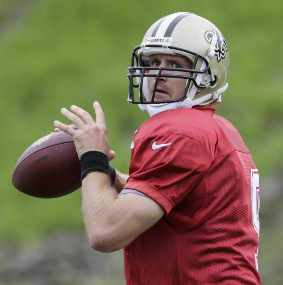 New Orleans Saints quarterback Drew Brees works out on his own during the 14th day of Saints training camp at the Greenbrier resort in White Sulphur Springs, W.Va. In the time-warped world of professional sports, anything past 30 opens conversations about players being past their prime. If you get to 35, well, then the geriatric jokes start flying.