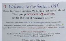 An Ohio man – who uses a biblical reference and a statement against “poisoned waters” on billboards in Coshocton –  is fighting a legal threat from the deep-injection wells’ owner on grounds that he’s exercising his free speech.