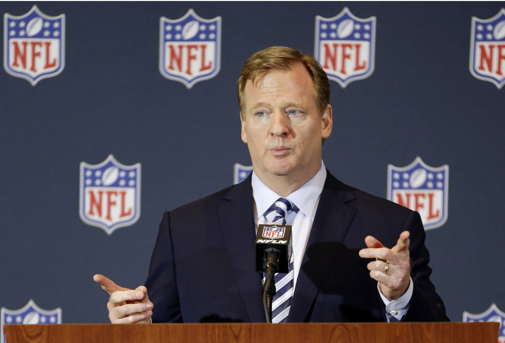 NFL Commissioner Roger Goodell said Thursday that players would be subject to a six-week suspension for their first domestic violence offense.