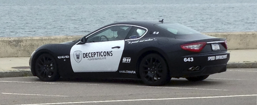 A man was pulled over Aug. 9 in Massachusetts for driving a Maserati that looks like a police cruiser.