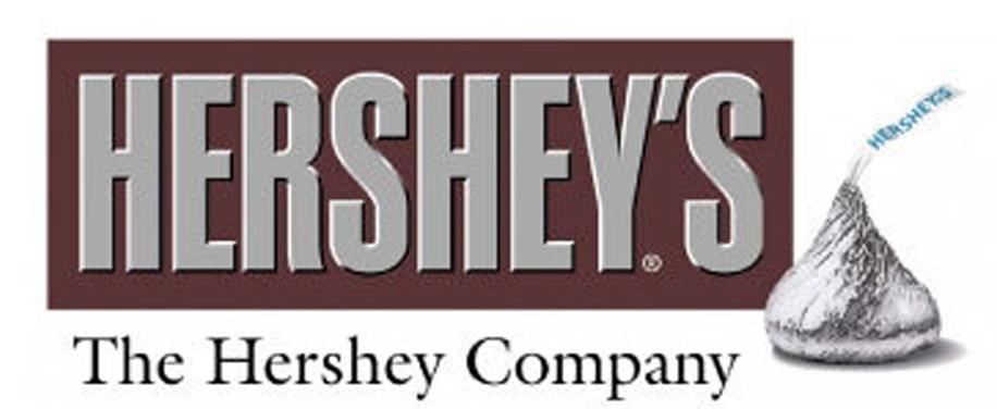 The Hershey Company’s old (above) and new (below) corporate logos are shown here. The company says it now has a “disciplined identity system.”