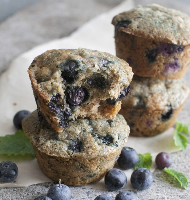 Blueberry-banana muffins