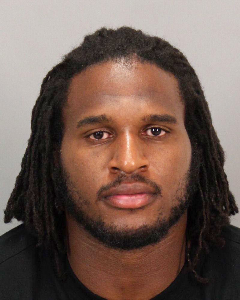 San Francisco 49er defensive end Ray McDonald is seen in an undated photo provided by the San Jose Police Department. McDonald, 29, was arrested early Sunday, by San Jose Police on felony domestic violence charges.