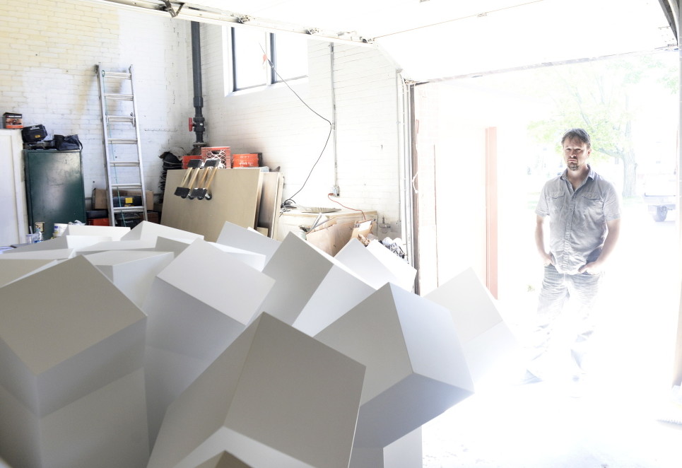 Aaron T Stephan at his studio. Stephan’s installation is the latest in the Portland Museum of Art’s “Circa” series, which focuses on contemporary art.