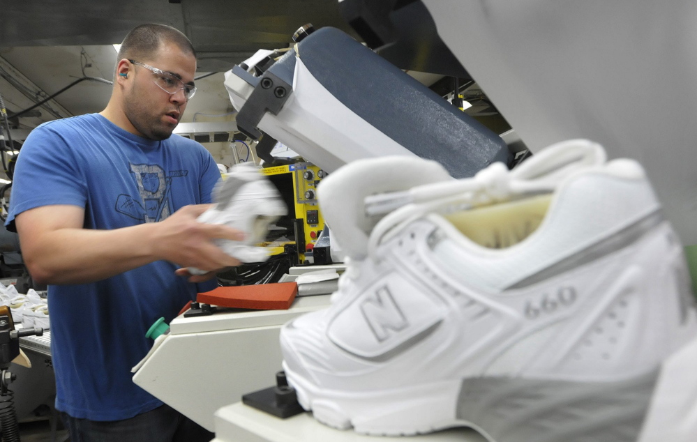 The New Balance factory in Norridgewock may soon be supplying athletic shoes to U.S. military personnel.