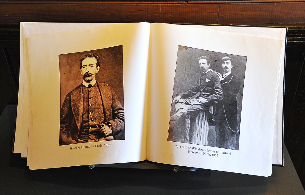 Photos of Winslow Homer while he was visiting Paris in 1867 are in a book in one of the rooms of Winslow Homer's studio in Prouts Neck, Scarborough. Right photo is with Albert Kelsey. Gordon Chibroski/Staff Photographer