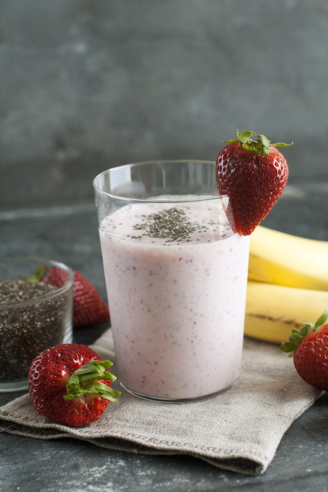 Strawberry banana chia breakfast smoothie.

The Associated Press