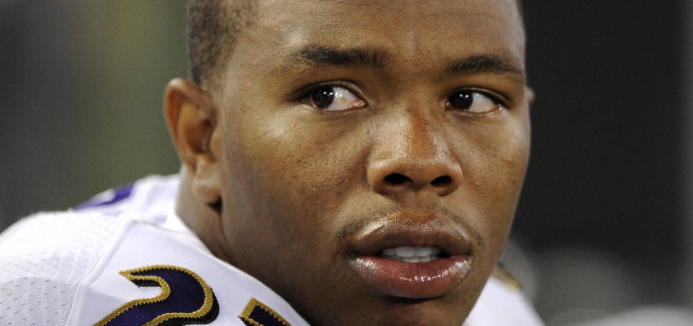 Ray Rice was released by his team and suspended indefinitely Monday.