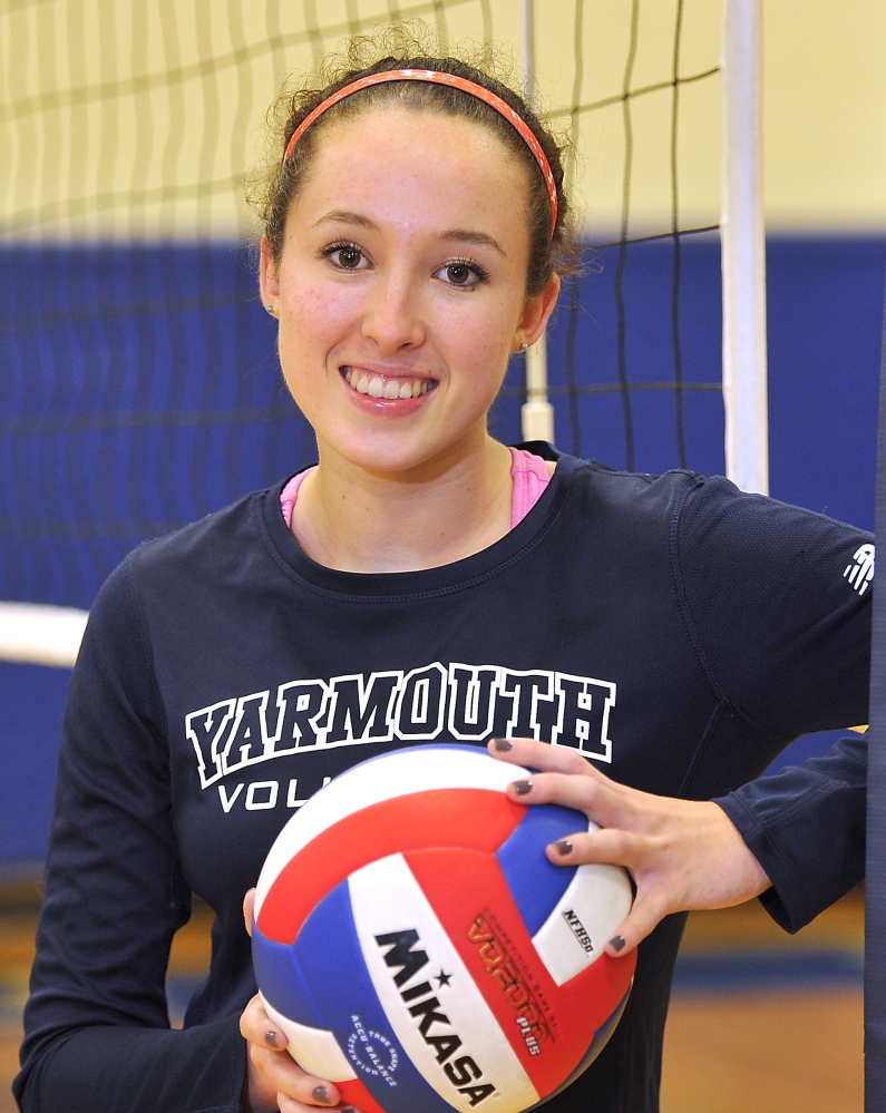 Yarmouth High junior Liz Clark talks about her recovery from a concussion, her move to setter for this season, the travel required of Class B teams, and sharing a name with teammates.