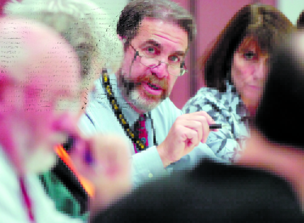 Superintendent Rich Abramson talks to School Union 42 board members during a meeting at Mount Vernon Elementary School several years ago.