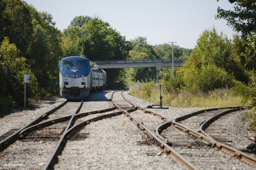 The Northern New England Passenger Rail Authority and Pan Am Railways have been replacing 30,000 rail ties on the 78 miles of track between Portland and Plaistow, New Hampshire.