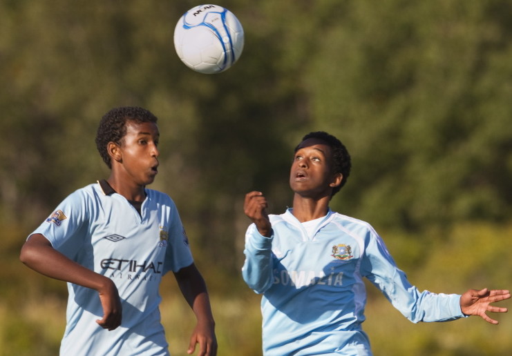 Khalid Suja, left, a sophomore, transferred to South Portland High from Waynflete and is playing soccer with his brother Ahmed, right. They’ve grown close and education remains a priority.
