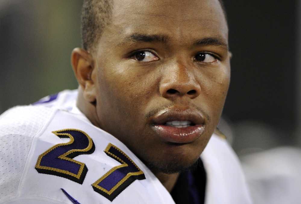Former Baltimore Ravens running back Ray Rice was caught on video punching his fiancee in an elevator.