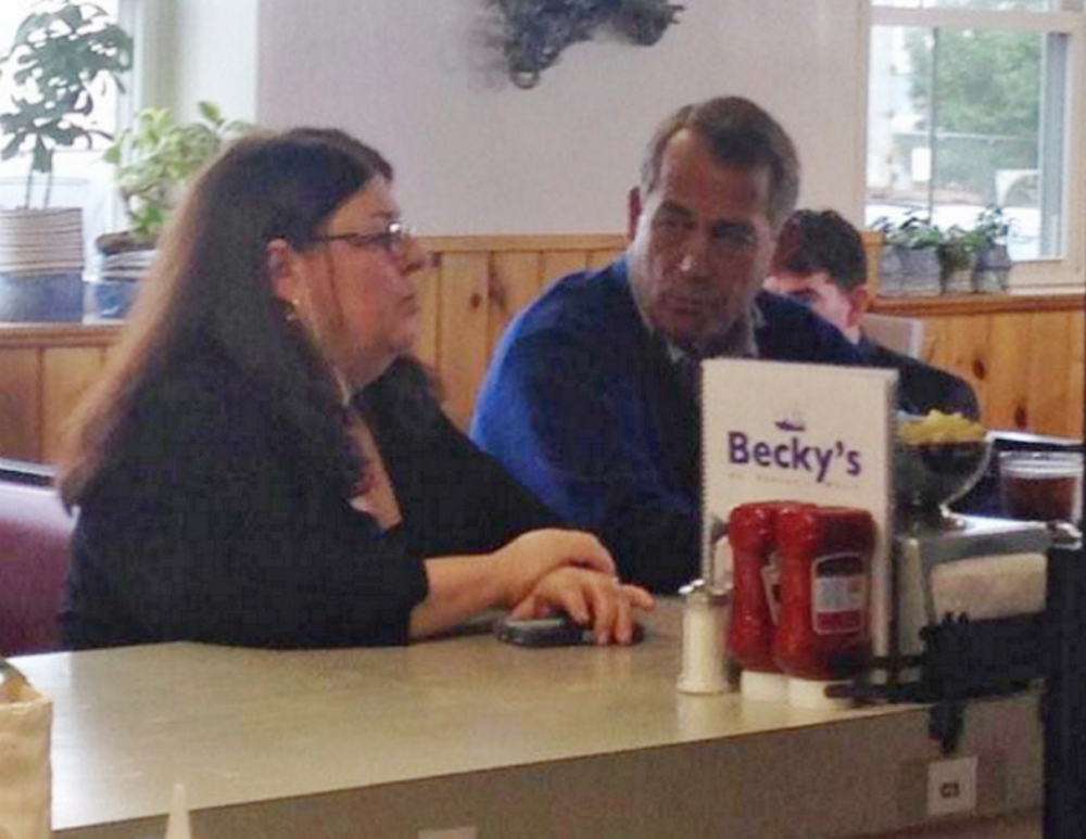 House Speaker John Boehner stopped briefly at Becky’s Diner on Portland’s waterfront Thursday.