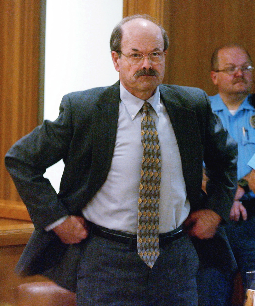 Dennis Rader, known as the BTK serial killer, is seen in a Sedgwick County courtroom in Wichita, Kan., on Aug. 17, 2005. Stephen King said in an interview that the upcoming movie “A Good Marriage” was inspired by the case.