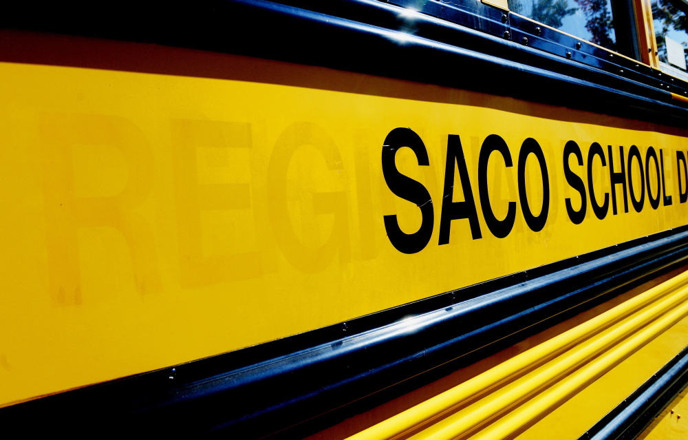 The markings for Regional School Unit 23 still can be seen on a Saco school bus. Saco and Dayton each decided to go it alone, leaving Old Orchard Beach the sole member of RSU 23, a misnomer and reminder of failed consolidation.