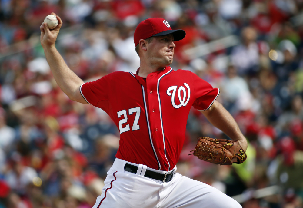 Pitcher Jordan Zimmermann threw the first no-hittter by a Washington Nationals pitcher Sunday against the Miami Marlins.